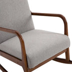 Grey Modern 25.3 High Back Rocking Chair with Solid Wood Base