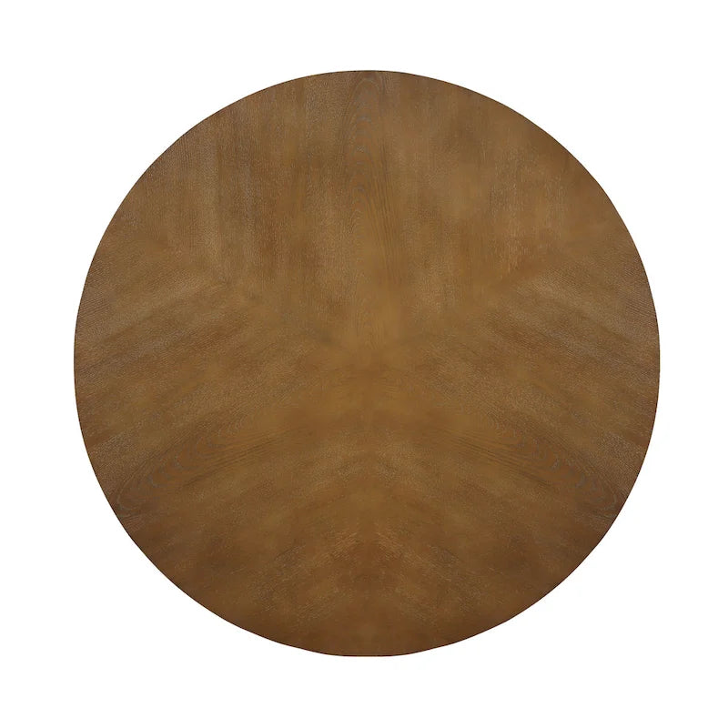 32inch Wood Round Coffee Table for Living Room,Mid Century Farmhouse Circle Wooden Coffee Tables for Apartment, Easy Assembly