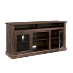 Modern TV Stand Media Stand Modern Entertainment Console for TV Up to 65 with Glass Door Open and Closed Storage Space