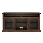 Modern TV Stand Media Stand Modern Entertainment Console for TV Up to 65 with Glass Door Open and Closed Storage Space
