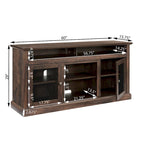 Modern TV Stand Media Stand Modern Entertainment Console for TV Up to 65 with Glass Door Open and Closed Storage Space