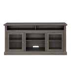 Modern TV Stand Media Stand Modern Entertainment Console for TV Up to 65 with Glass Door Open and Closed Storage Space