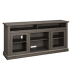 Modern TV Stand Media Stand Modern Entertainment Console for TV Up to 65 with Glass Door Open and Closed Storage Space