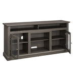 Modern TV Stand Media Stand Modern Entertainment Console for TV Up to 65 with Glass Door Open and Closed Storage Space