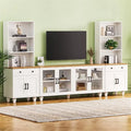 TV Stand with Adjustable Shelves for TVs Up to 70, Entertainment Center with Bookshelves for Living Room