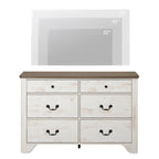 WAMPAT Farmhouse Dresser TV Stand with 6 Drawers for TVs up to 55 Inch, Wood Entertainment Center with Storage