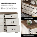 WAMPAT Farmhouse Dresser TV Stand with 6 Drawers for TVs up to 55 Inch, Wood Entertainment Center with Storage