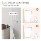 WAMPAT Farmhouse Dresser TV Stand with 6 Drawers for TVs up to 55 Inch, Wood Entertainment Center with Storage