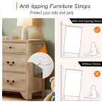 WAMPAT Farmhouse Dresser TV Stand with 6 Drawers for TVs up to 55 Inch, Wood Entertainment Center with Storage