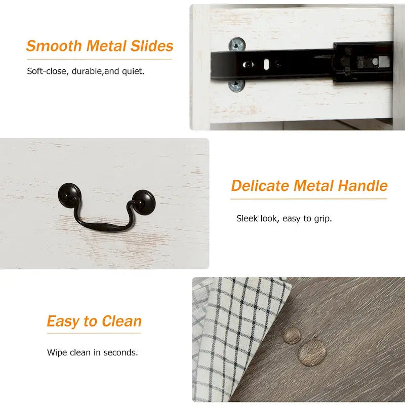 WAMPAT Farmhouse Dresser TV Stand with 6 Drawers for TVs up to 55 Inch, Wood Entertainment Center with Storage