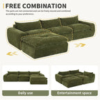 116-In Modern Chenille Sectional Sofa with High Density Foam,No Assembly Required