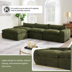 116-In Modern Chenille Sectional Sofa with High Density Foam,No Assembly Required