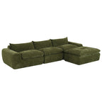 116-In Modern Chenille Sectional Sofa with High Density Foam,No Assembly Required