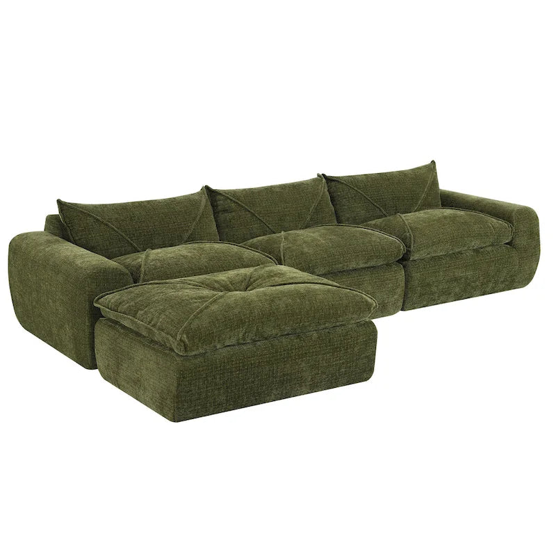 116-In Modern Chenille Sectional Sofa with High Density Foam,No Assembly Required