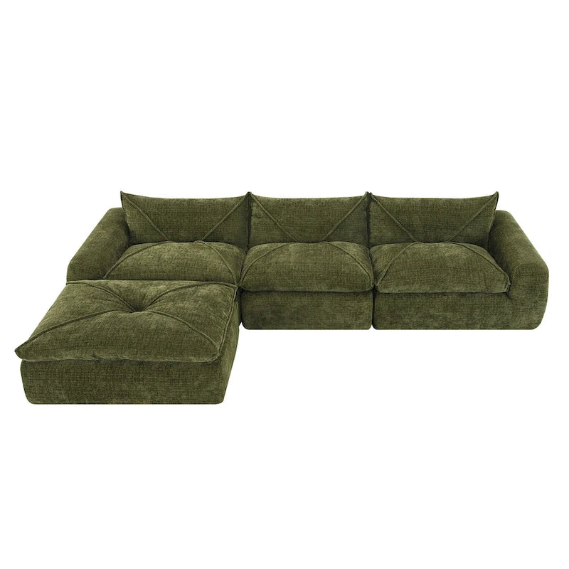 116-In Modern Chenille Sectional Sofa with High Density Foam,No Assembly Required