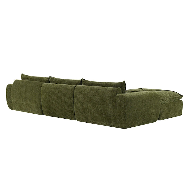 116-In Modern Chenille Sectional Sofa with High Density Foam,No Assembly Required