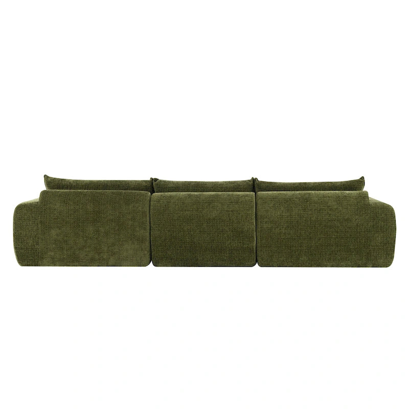 116-In Modern Chenille Sectional Sofa with High Density Foam,No Assembly Required