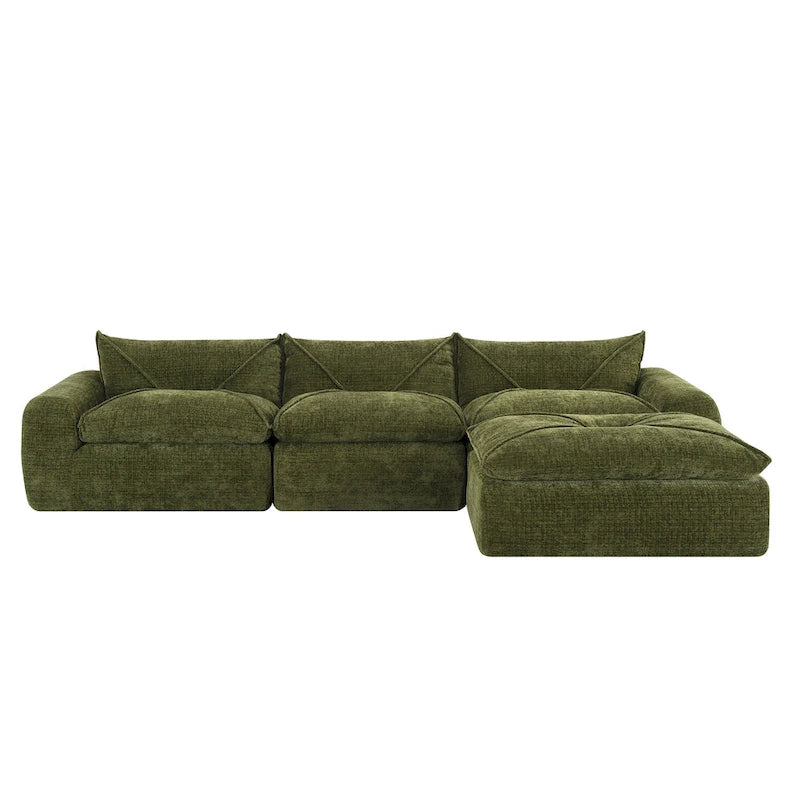 116-In Modern Chenille Sectional Sofa with High Density Foam,No Assembly Required