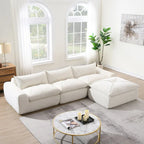 116-In Modern Chenille Sectional Sofa with High Density Foam,No Assembly Required