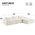 116-In Modern Chenille Sectional Sofa with High Density Foam,No Assembly Required
