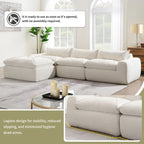 116-In Modern Chenille Sectional Sofa with High Density Foam,No Assembly Required