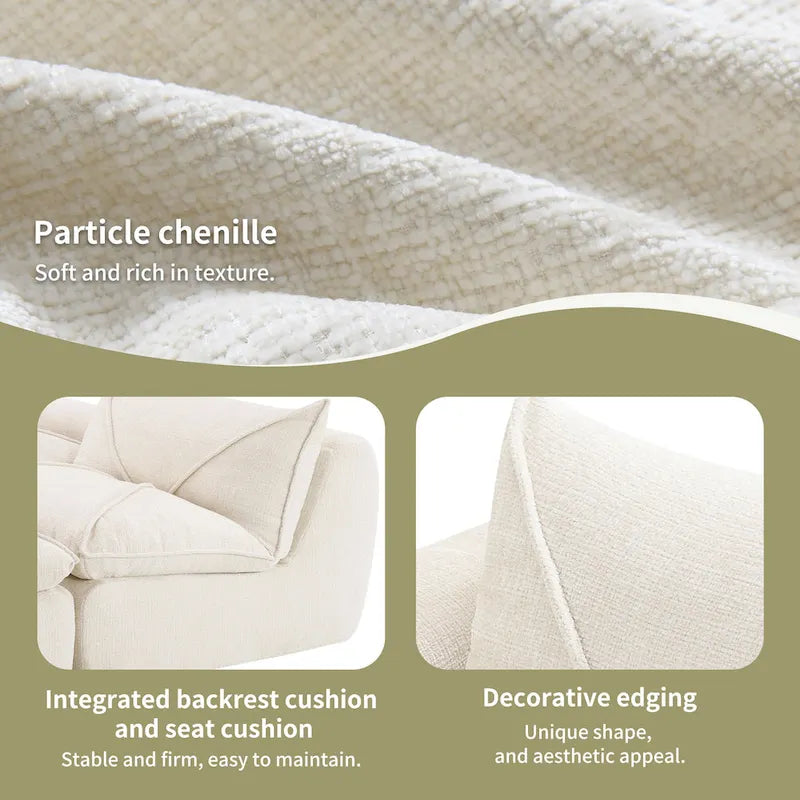 116-In Modern Chenille Sectional Sofa with High Density Foam,No Assembly Required