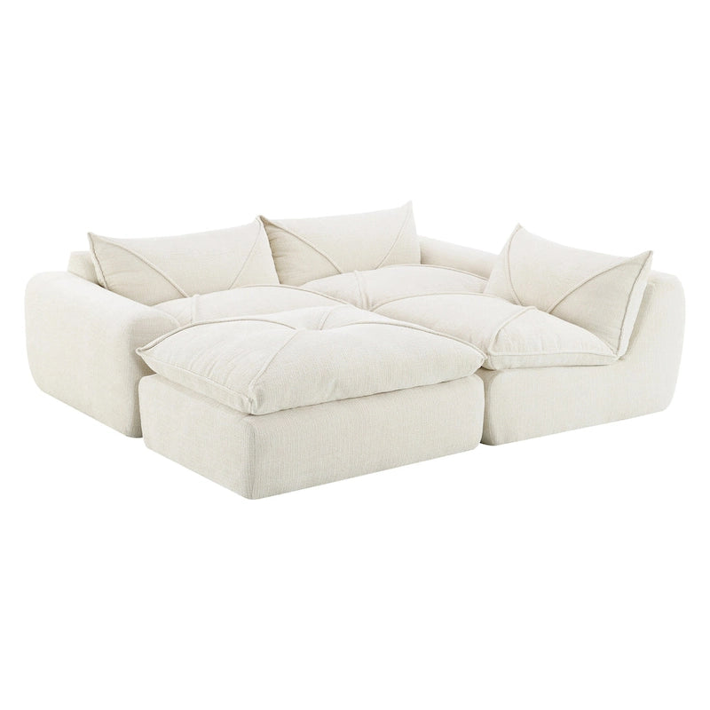 116-In Modern Chenille Sectional Sofa with High Density Foam,No Assembly Required