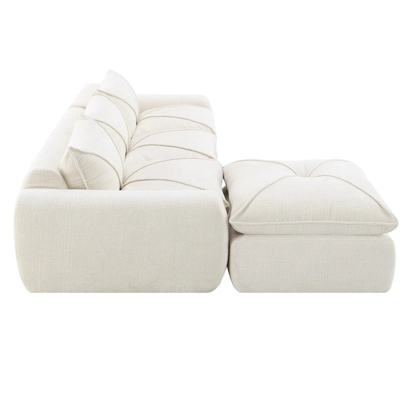 116-In Modern Chenille Sectional Sofa with High Density Foam,No Assembly Required