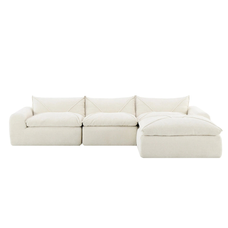 116-In Modern Chenille Sectional Sofa with High Density Foam,No Assembly Required