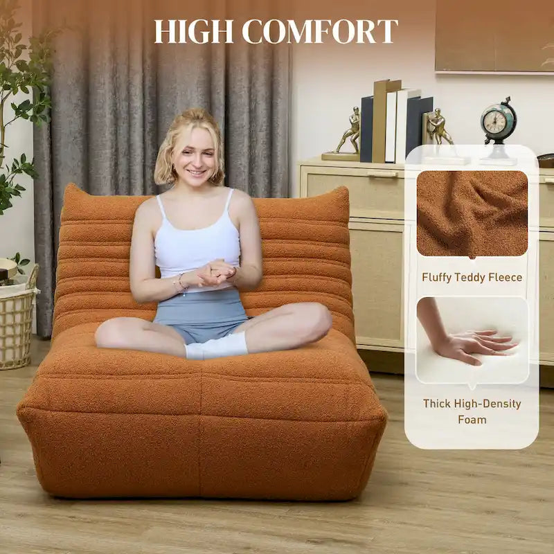 HOMCOM Bean Bag Chair for Adults, Giant Fireside Chair Lazy Sofa, Bean Bag Sofa with High Density Comfortable Foam