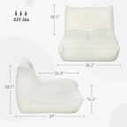 HOMCOM Bean Bag Chair for Adults, Giant Fireside Chair Lazy Sofa, Bean Bag Sofa with High Density Comfortable Foam