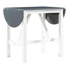 Compact 3-Piece Counter-Height Set  Drop-Leaf Wood Table & 2 Padded Dining Chairs for Small Spaces