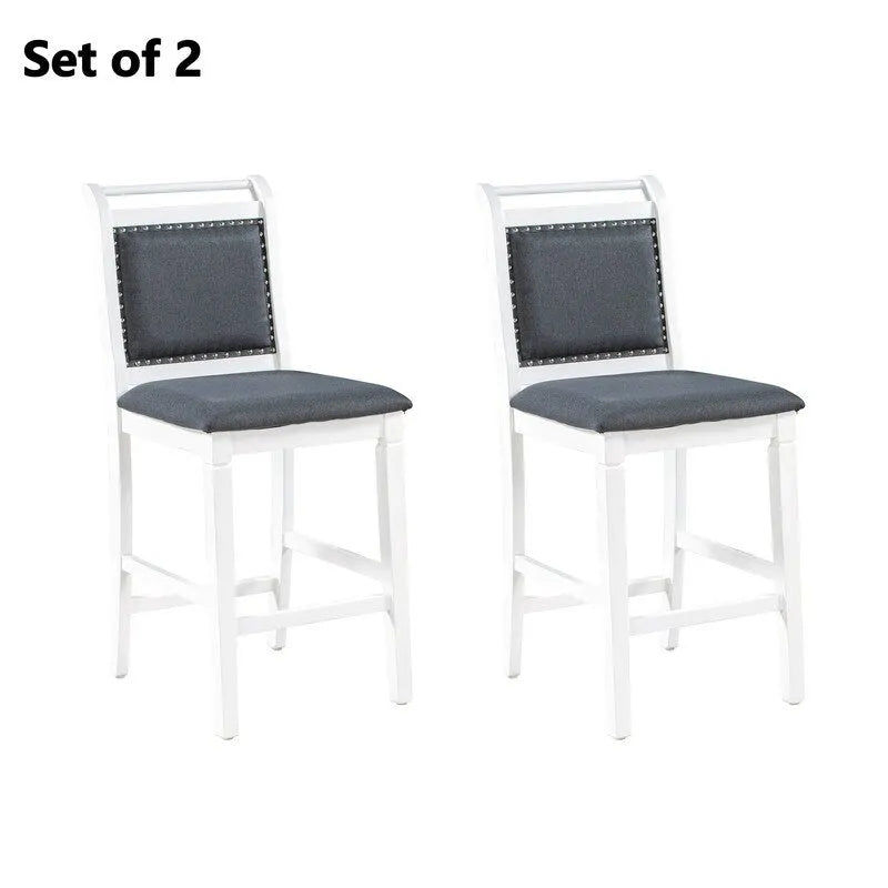 Compact 3-Piece Counter-Height Set  Drop-Leaf Wood Table & 2 Padded Dining Chairs for Small Spaces