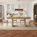 60-78 Extendable Dining Table, Farmhouse Wooden Kitchen Table with Removable Leaf, Large Expanding Table for 4-8