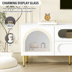 78.8 Retro TV Stand, Entertainment Center Media Console Cabinet with Six Metal Legs, 2 Cabinets, 4 Drawers