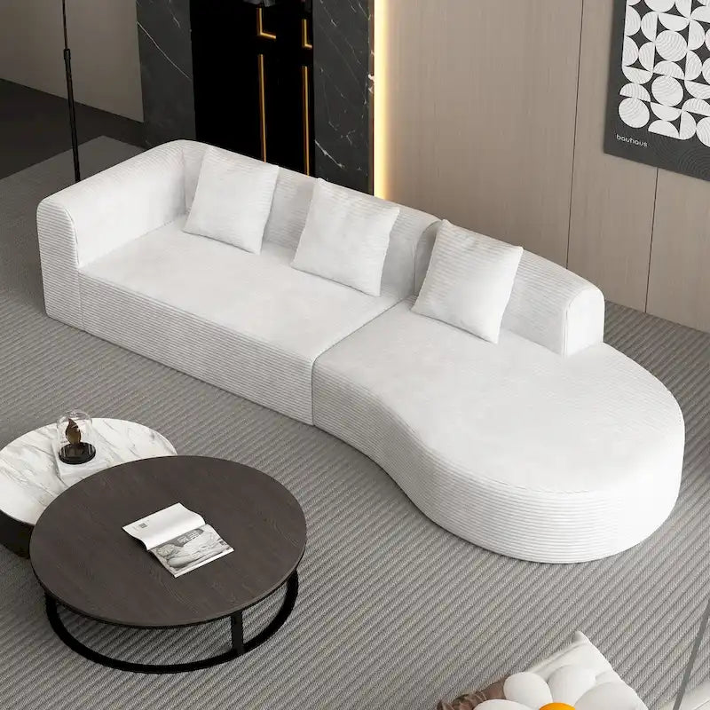 123.2 Corduroy Cloud 4-Seater Sectional Sofa