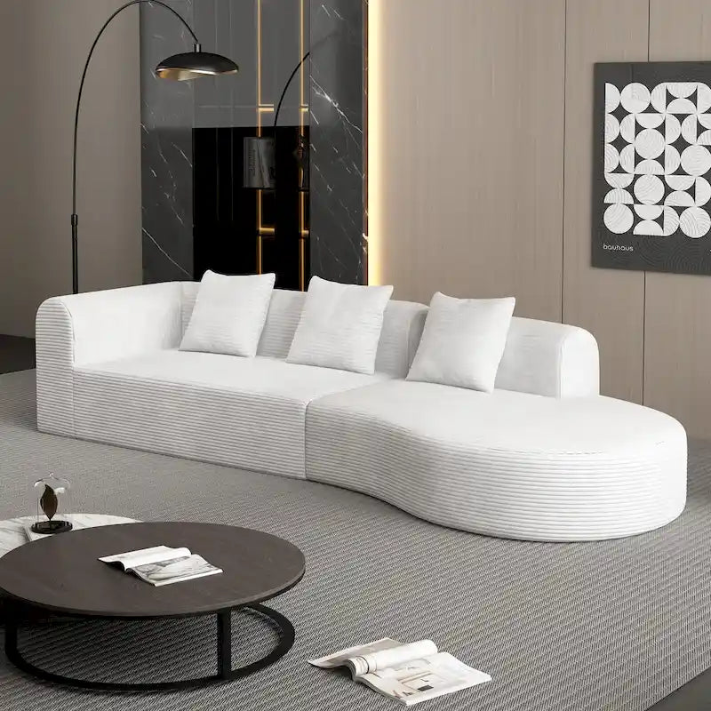 123.2 Corduroy Cloud 4-Seater Sectional Sofa