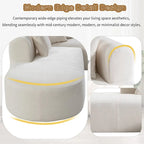 107.5 Polyester 4-Seat Corner Sofa with Curved Design & Wide Stitching