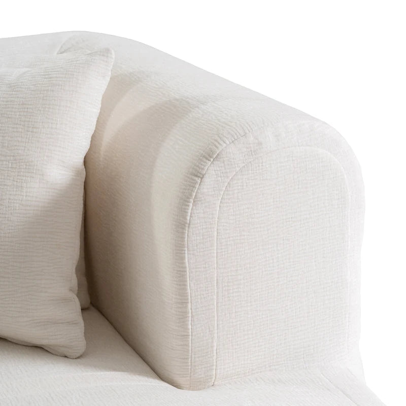 107.5 Polyester 4-Seat Corner Sofa with Curved Design & Wide Stitching