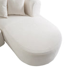 107.5 Polyester 4-Seat Corner Sofa with Curved Design & Wide Stitching