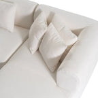 107.5 Polyester 4-Seat Corner Sofa with Curved Design & Wide Stitching