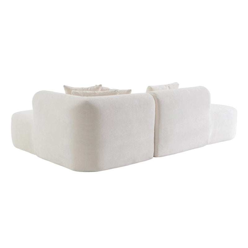 107.5 Polyester 4-Seat Corner Sofa with Curved Design & Wide Stitching