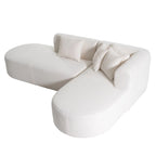 107.5 Polyester 4-Seat Corner Sofa with Curved Design & Wide Stitching