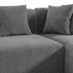 107.5 Polyester 4-Seat Corner Sofa with Curved Design & Wide Stitching