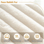 110 Faux Fur Cloud 3-Seater sat L-Shaped Sectional Sofa with Two Included Throw Pillows