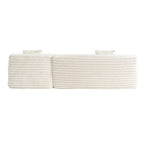 110 Faux Fur Cloud 3-Seater sat L-Shaped Sectional Sofa with Two Included Throw Pillows