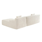 110 Faux Fur Cloud 3-Seater sat L-Shaped Sectional Sofa with Two Included Throw Pillows