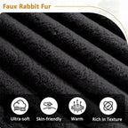 110 Faux Fur Cloud 3-Seater sat L-Shaped Sectional Sofa with Two Included Throw Pillows