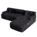 110 Faux Fur Cloud 3-Seater sat L-Shaped Sectional Sofa with Two Included Throw Pillows