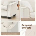 100 L-Shaped Convertible 4 Seater Sectional Sofa with Removable Ottoman and Matching Pillows, Suede Velvet Upholstery